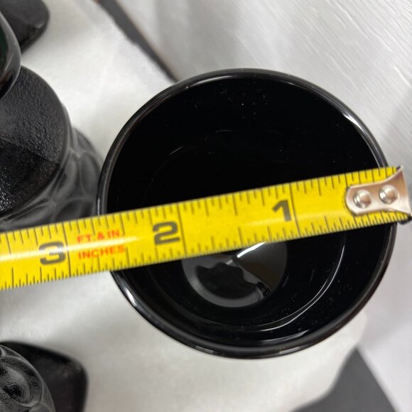 1970’s Noritake Spotlight Vintage Ebony Black Glass Goblets Set of Six (6) RARE - Picture 11 of 11